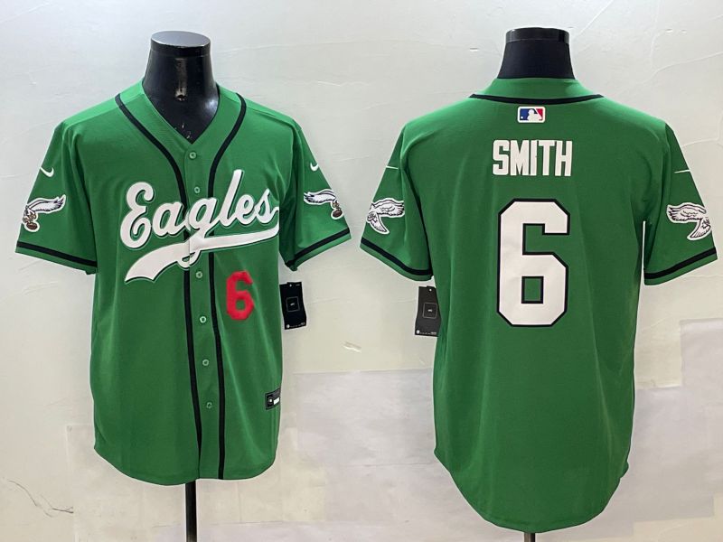 Men Philadelphia Eagles 6 Smith Green three generations Jointly Name 2025 Nike Limited NFL Jersey style 9